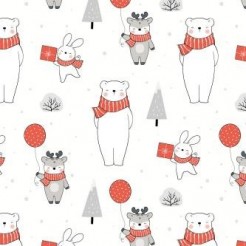 可愛北極熊兔子