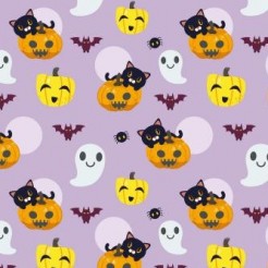 南瓜上貓和蝙蝠